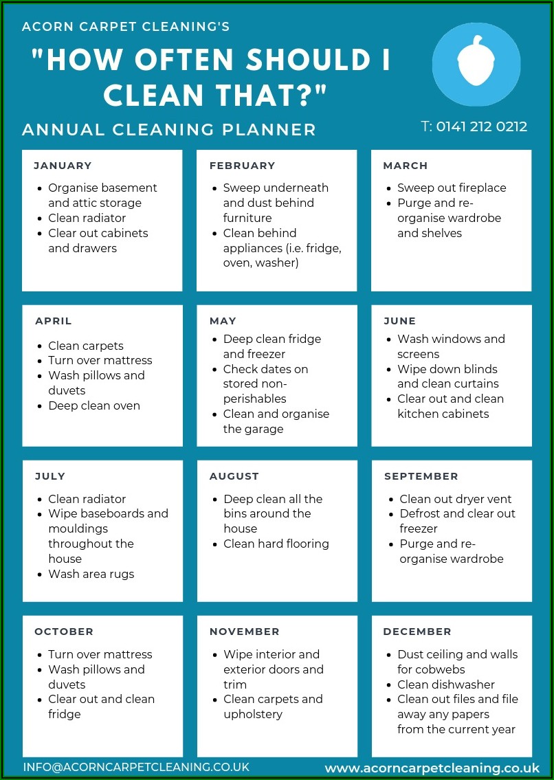 Weekly Home Cleaning Schedule Template