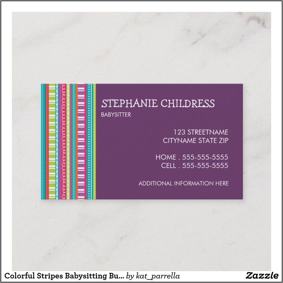 Babysitting Business Cards Templates Free Printable