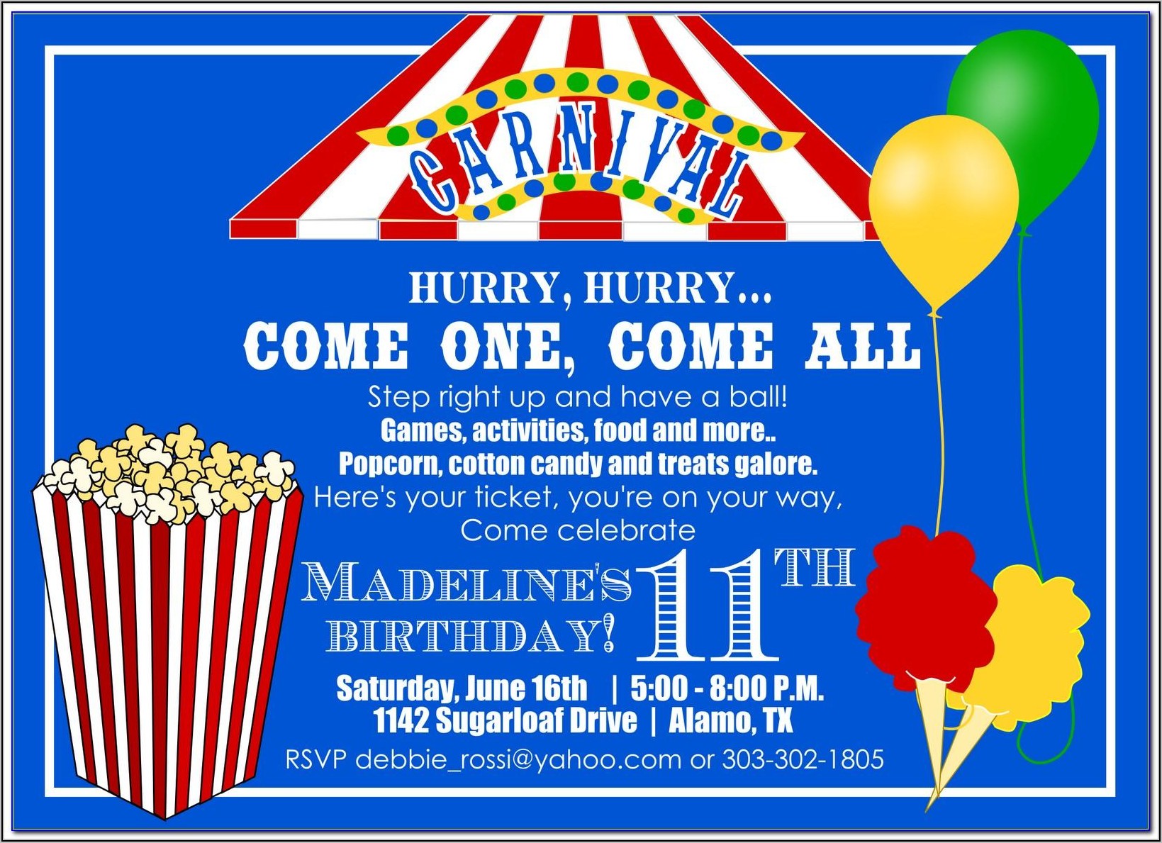 Carnival Party Invitations Free Templates