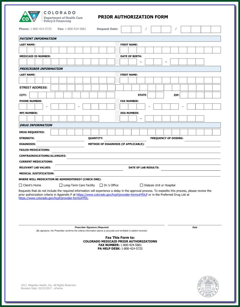 Colorado Medicaid Application Form
