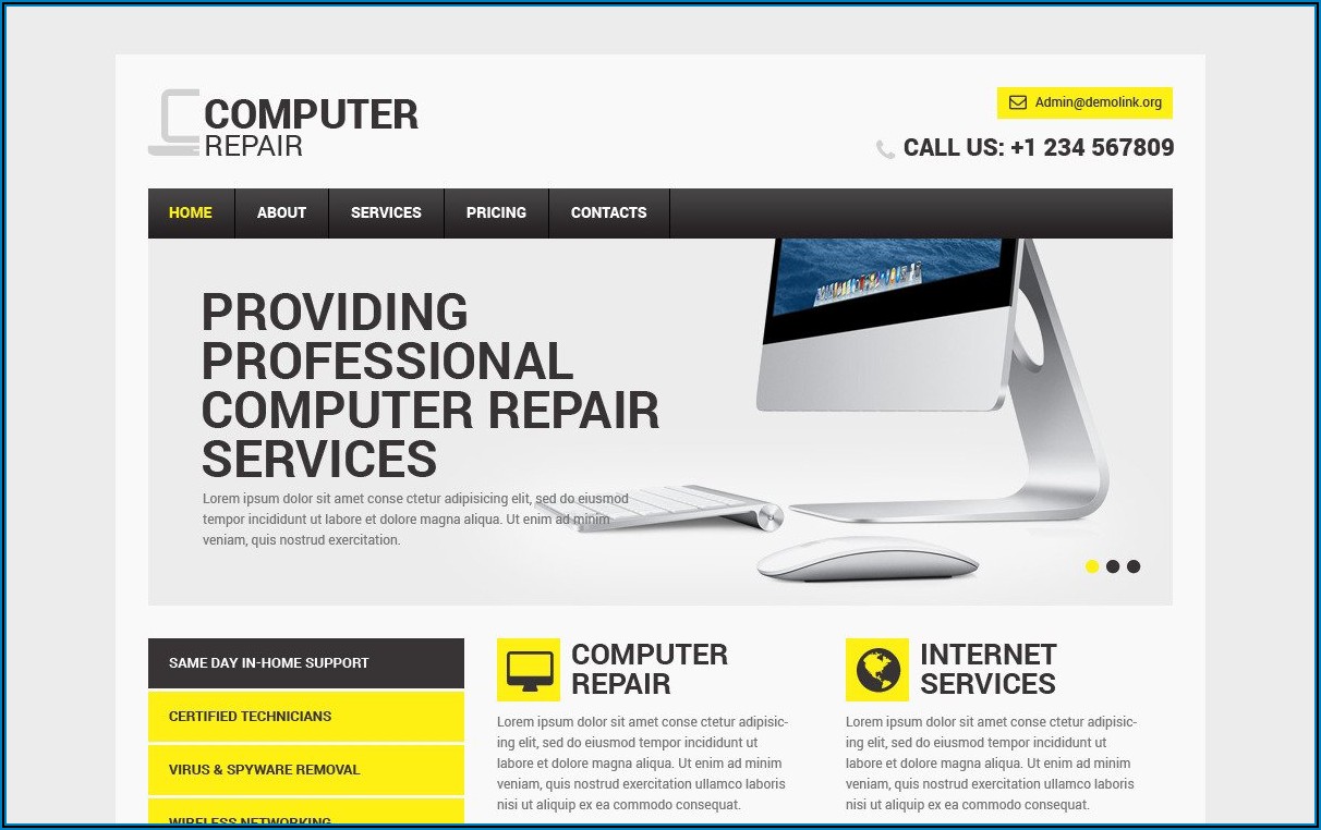 Computer Repair Responsive Website Template Free Download