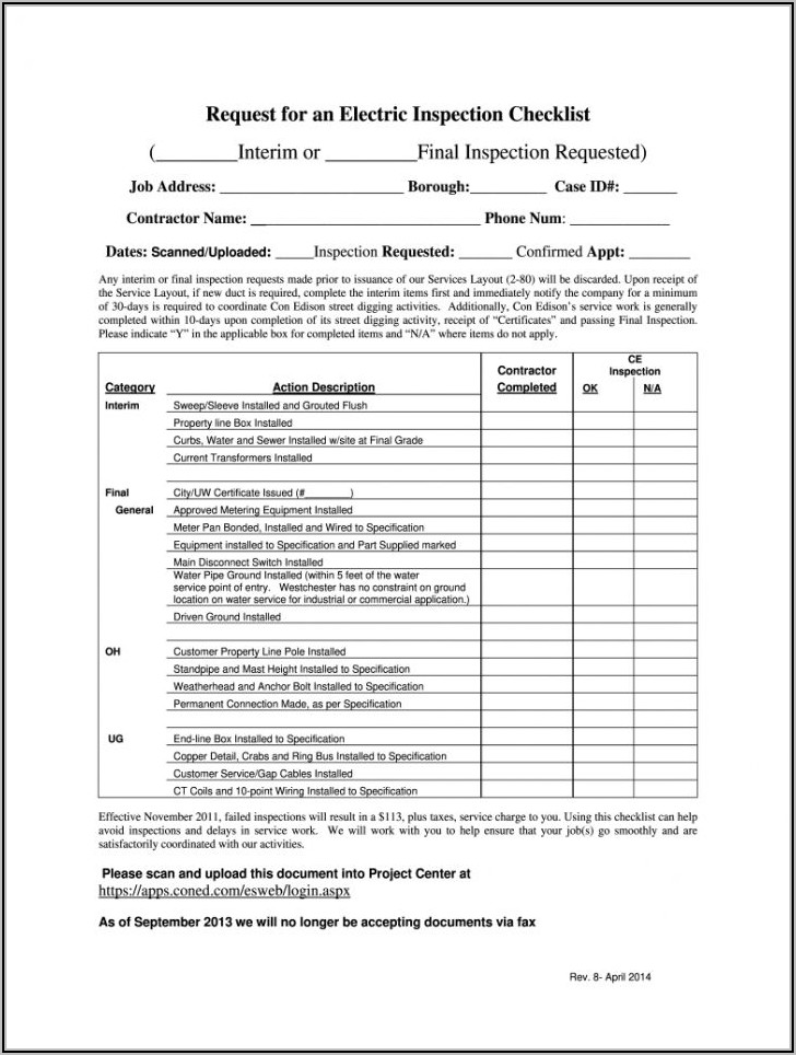 Electrical Inspection Report Template Pdf