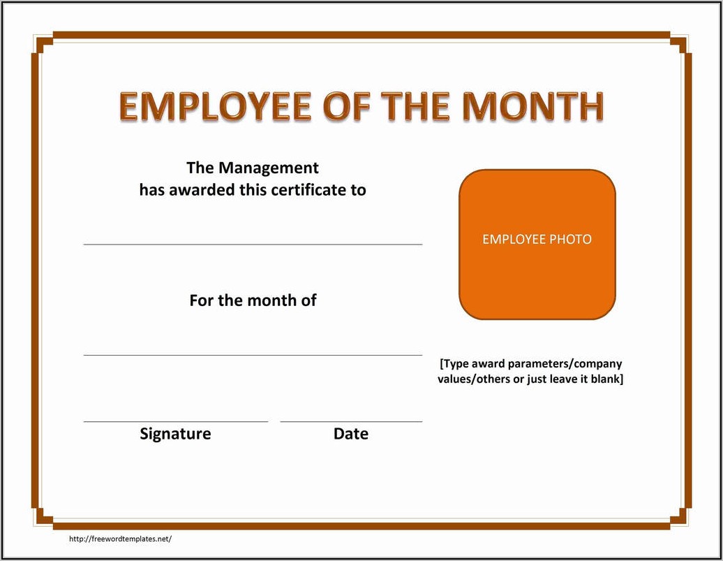 Employee Recognition Certificate Template