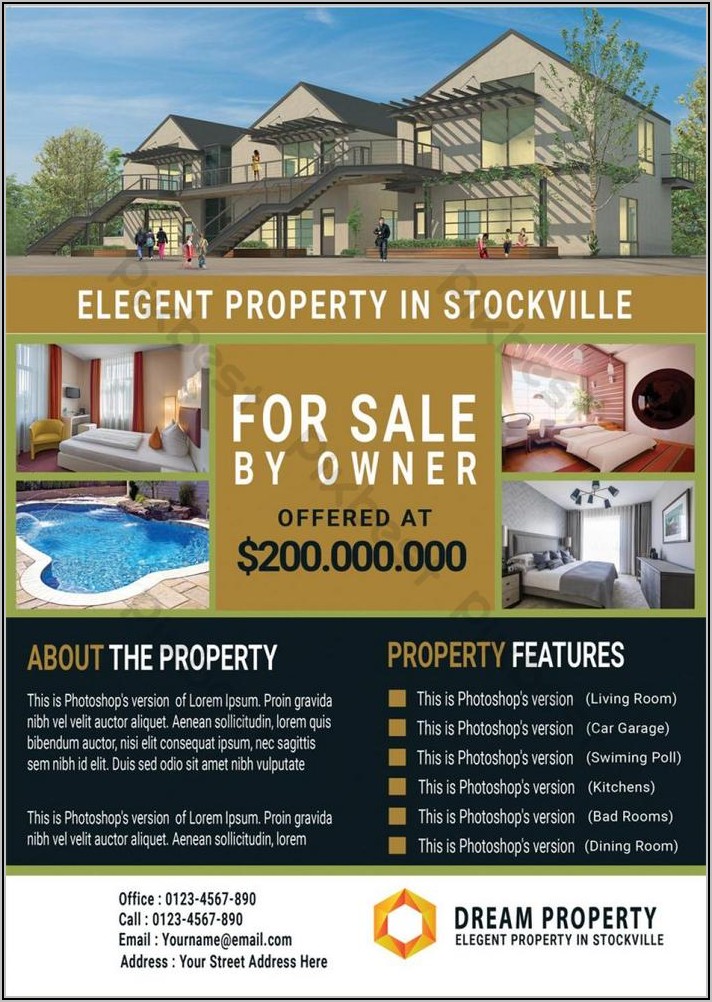 For Sale By Owner Real Estate Flyer Template