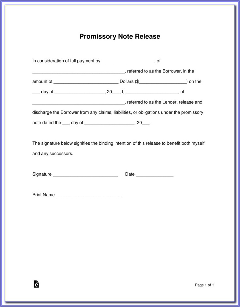 Free Promissory Note Template Pdf Canada