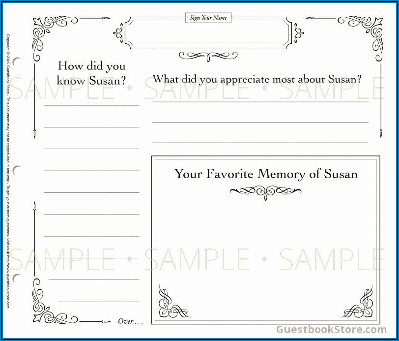 Funeral Guest Book Template Free