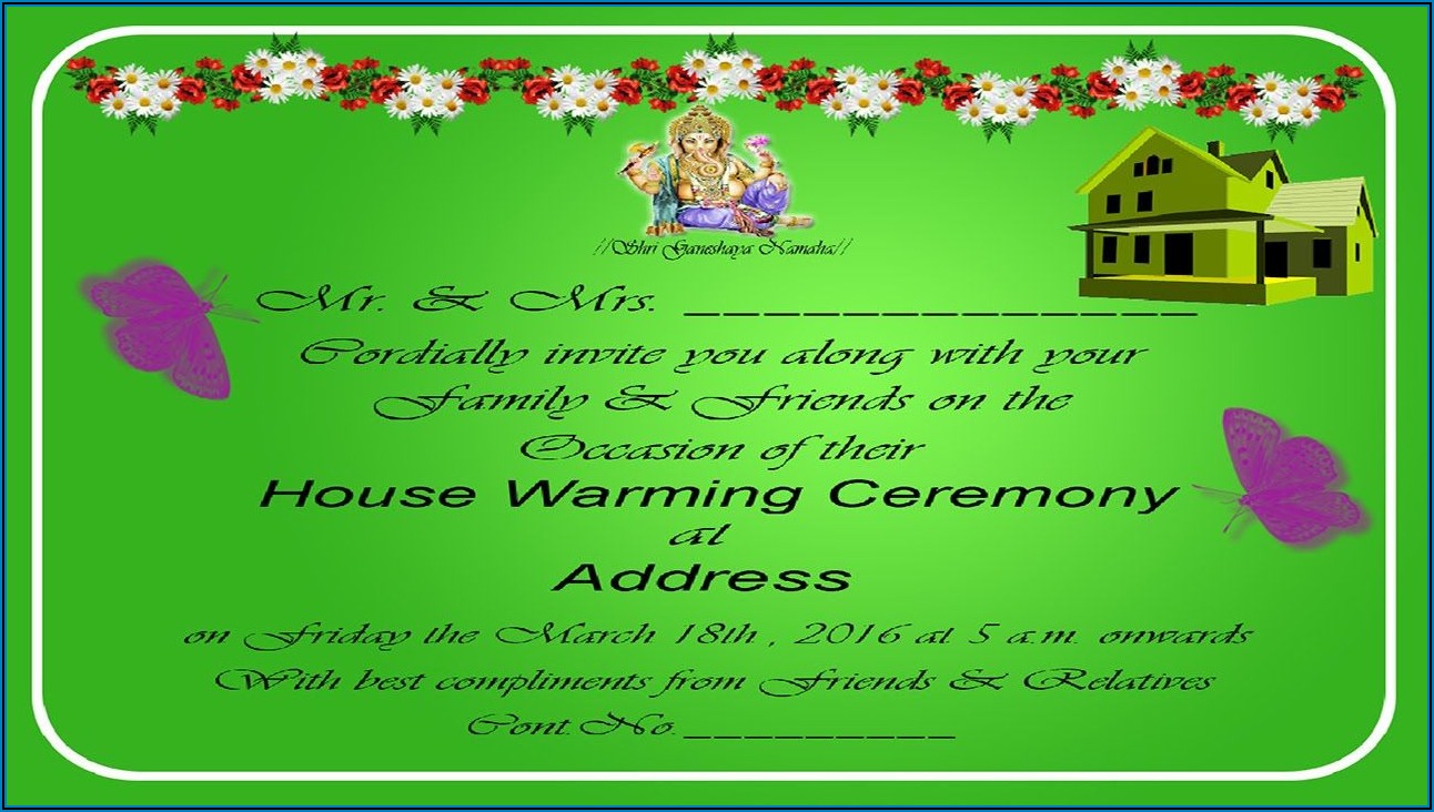 Housewarming Invitation Template In Kannada
