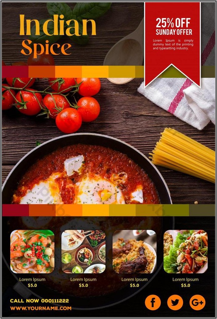 Indian Restaurant Flyer Templates Free Download