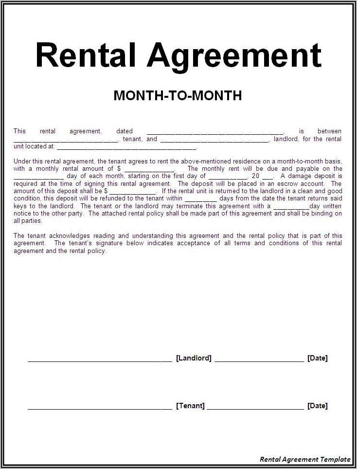Landlord Tenancy Contract Template
