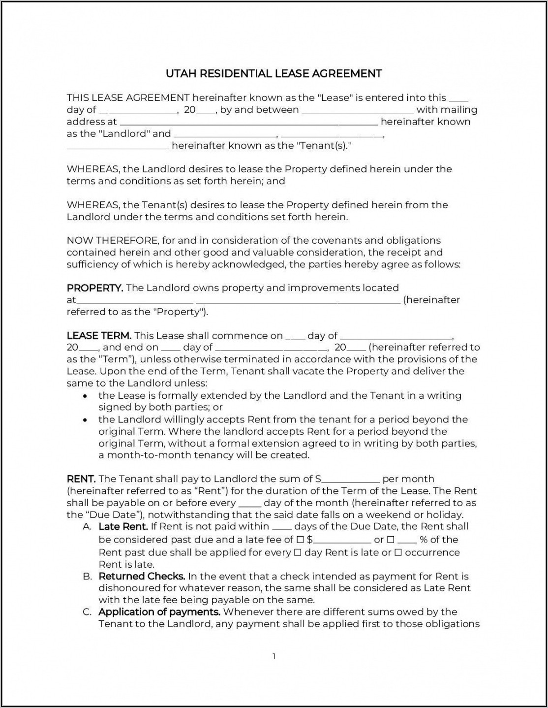Lease Extension Template