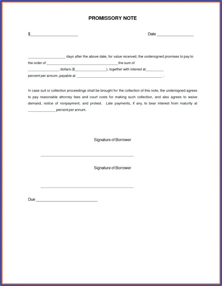 Legal Promissory Note Format