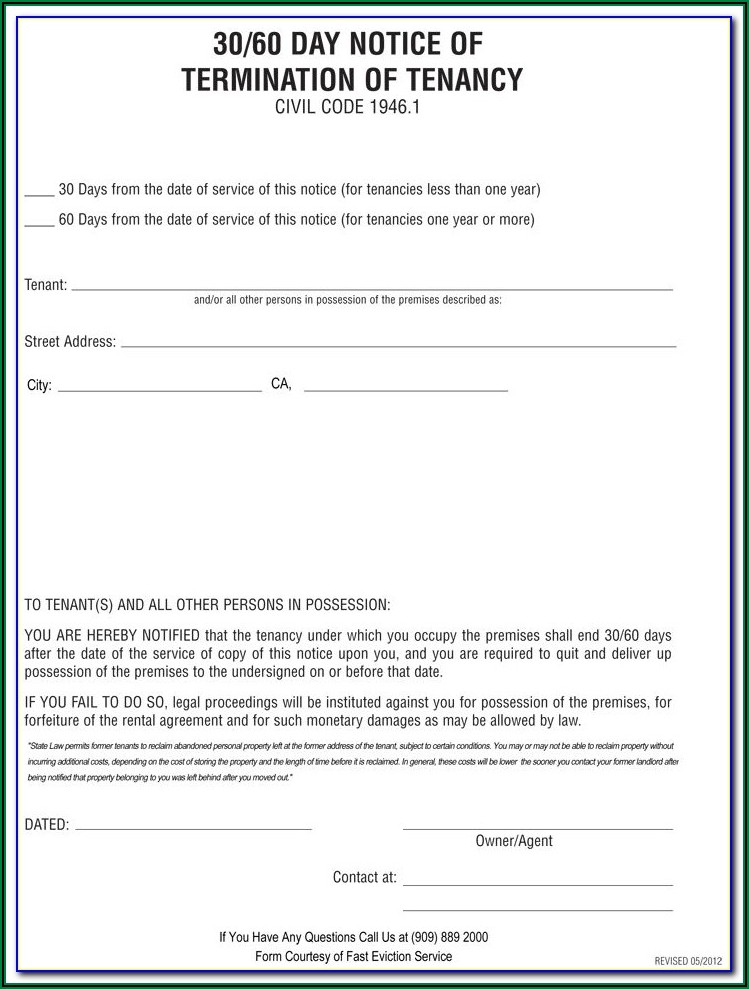 Nc Eviction Notice Form