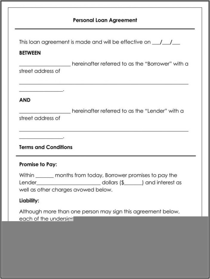Personal Loan Agreement Template Free Download