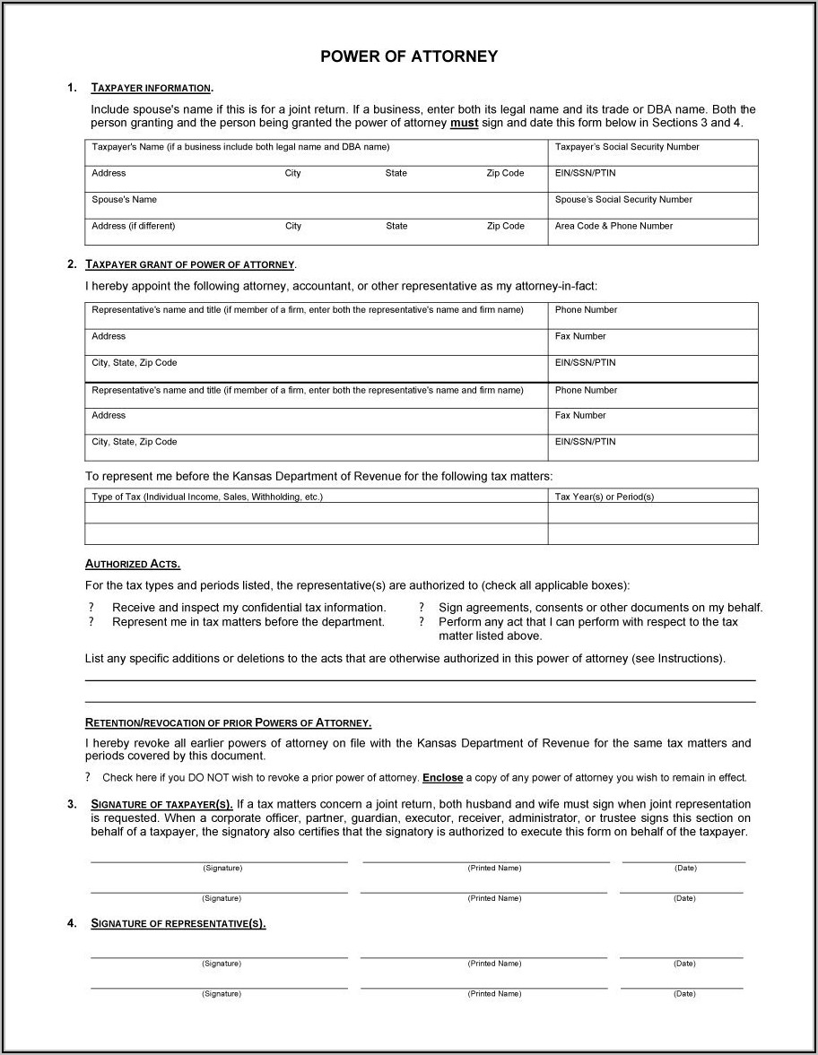 Power Of Attorney Template Microsoft Word