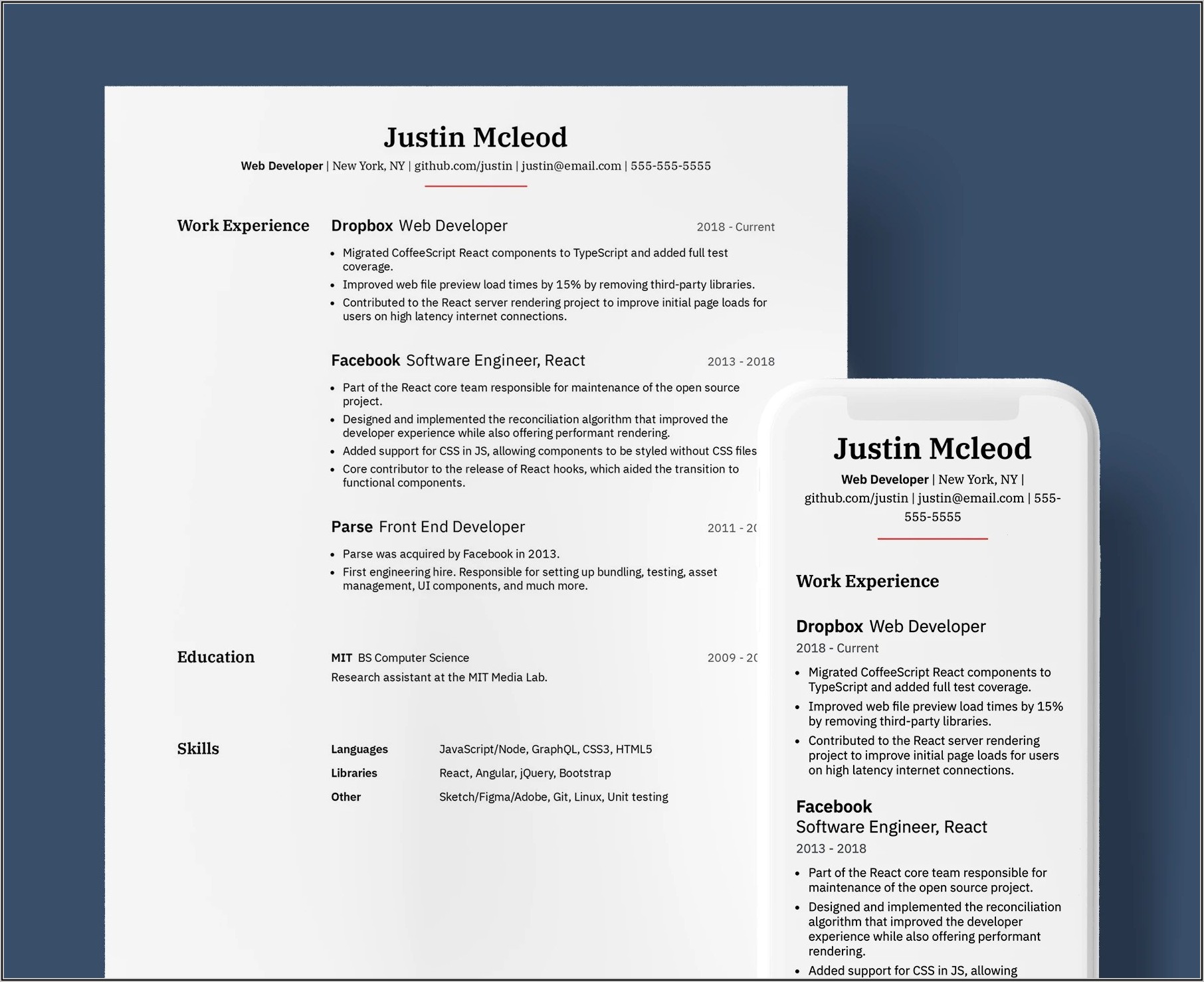 Simple Resume Template Pdf Free Download