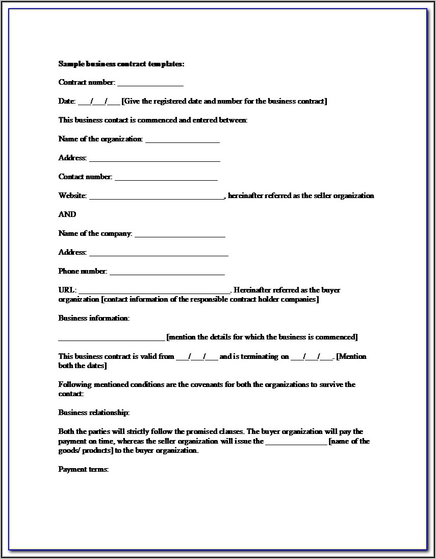 Small Business Contract Doc