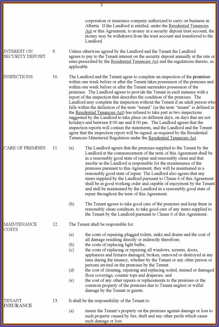 Table Rental Agreement Template