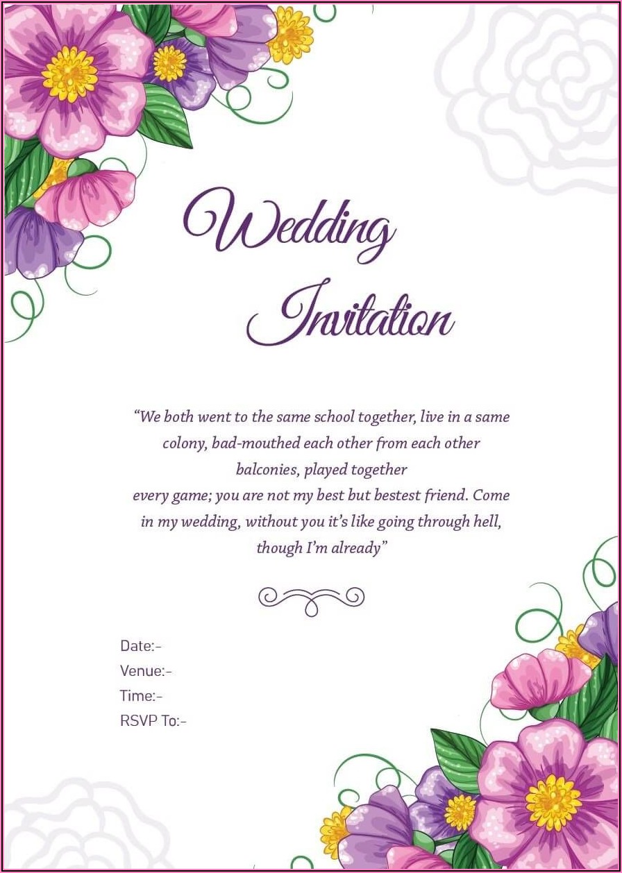Arranged Marriage Wedding Invitation Wording For Friends