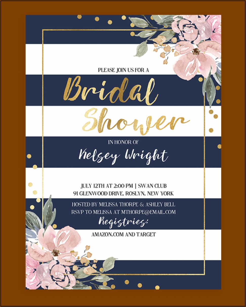 Blue And White Bridal Shower Invitations