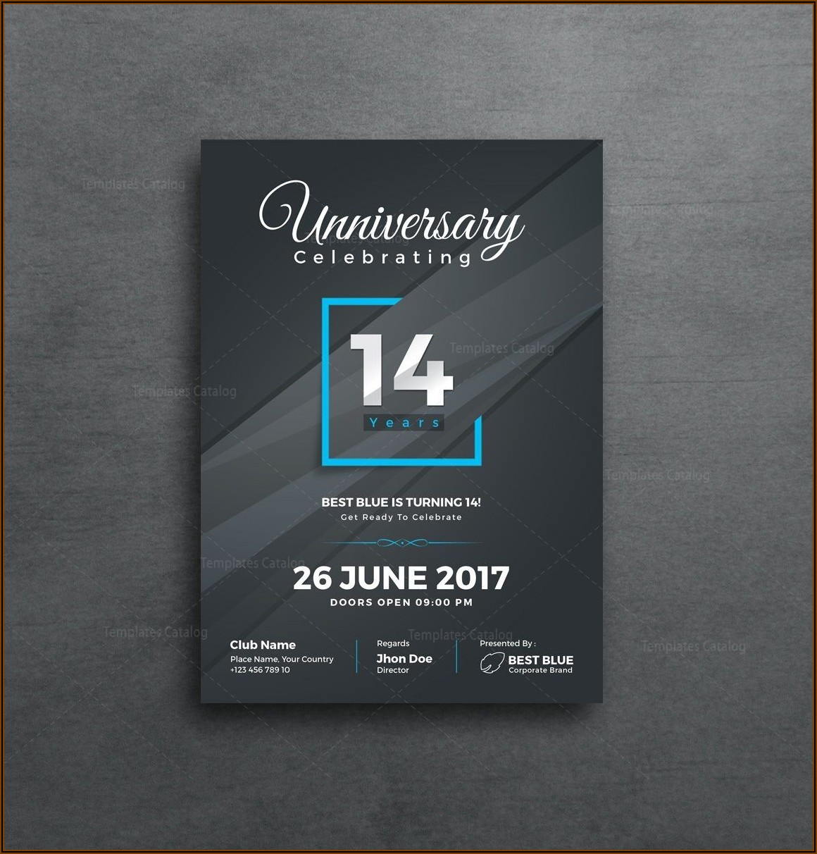 Company Anniversary Invitation Card Template Free Download