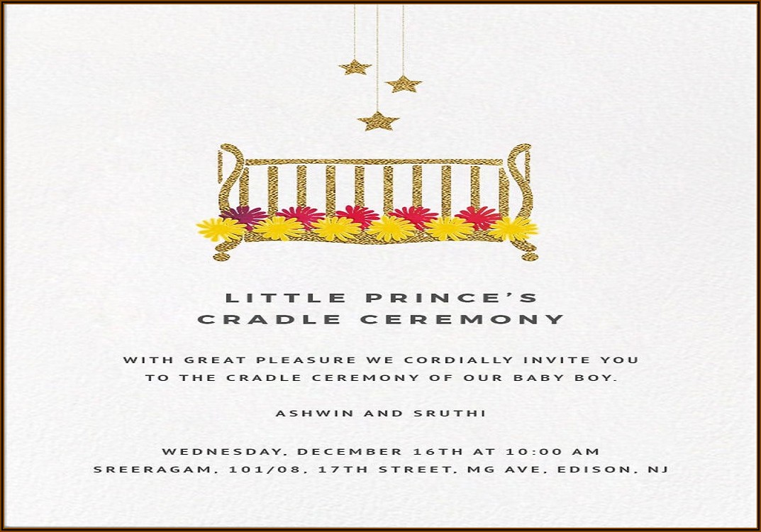 Cradle Ceremony Invitation Wording