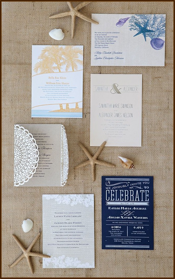 Inexpensive Beach Wedding Invitations