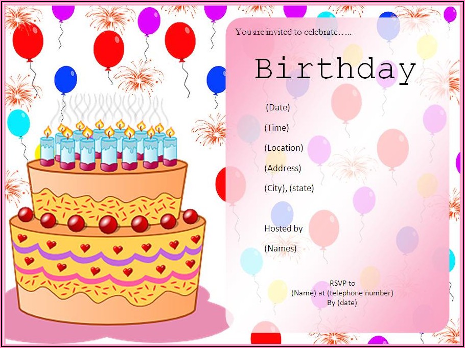 Microsoft Word Birthday Invitation Template