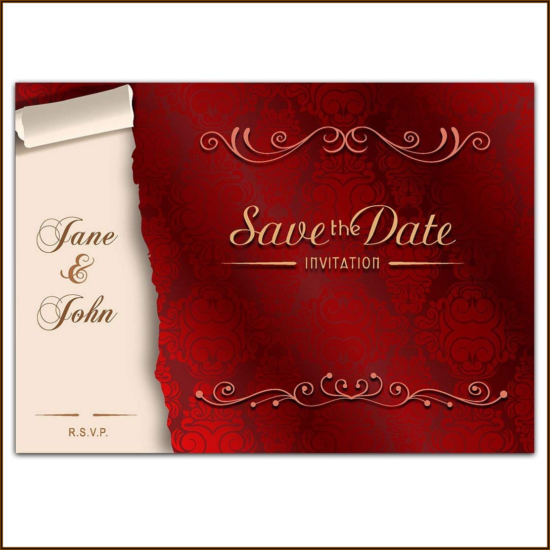 Red And White Wedding Invitations Templates