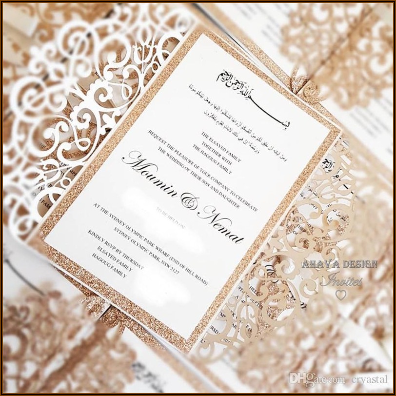 Rose Gold And White Wedding Invitations