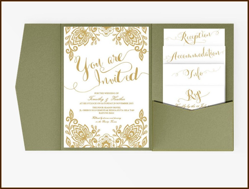 White And Gold Wedding Invitation Templates