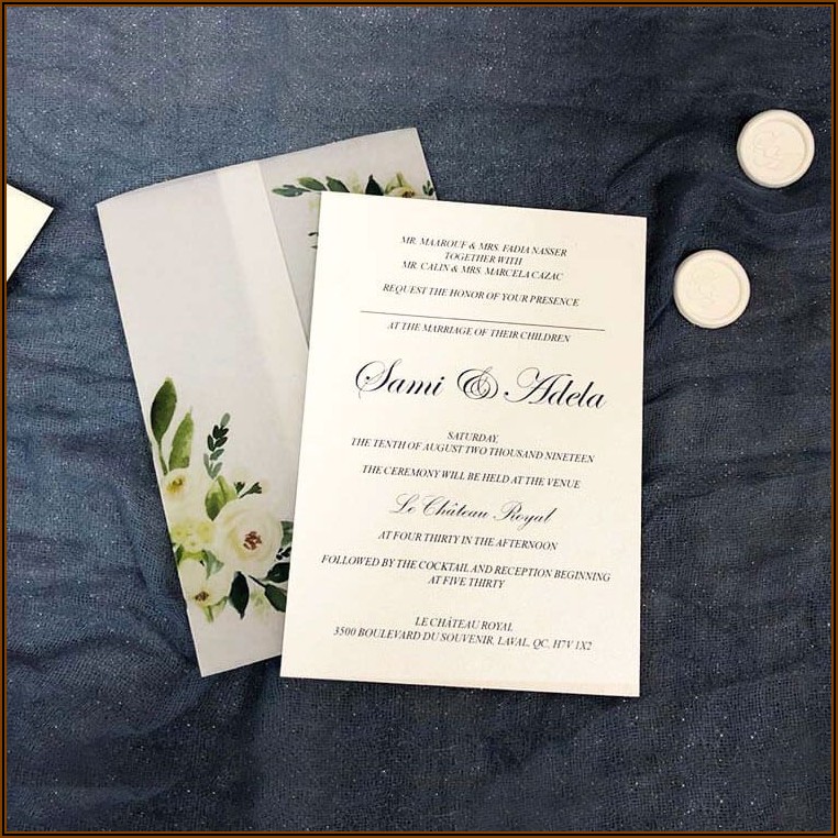 White And Green Elegant Wedding Invitations