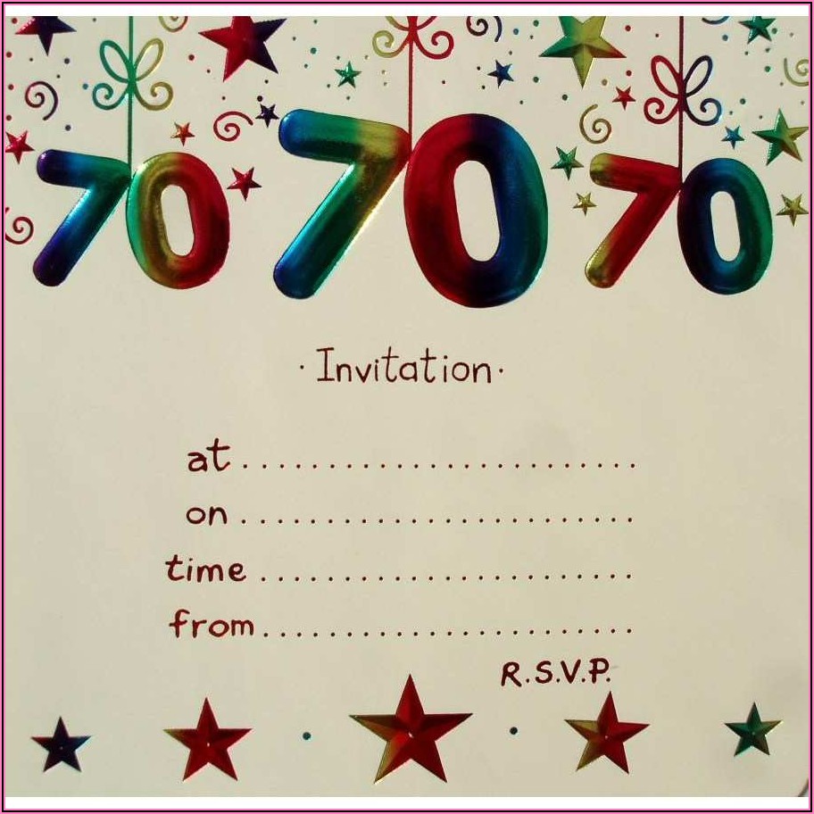 70th Birthday Invitation Template Word