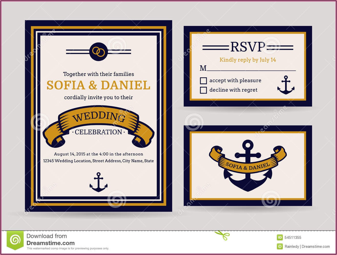 Anchor Wedding Invitation Templates
