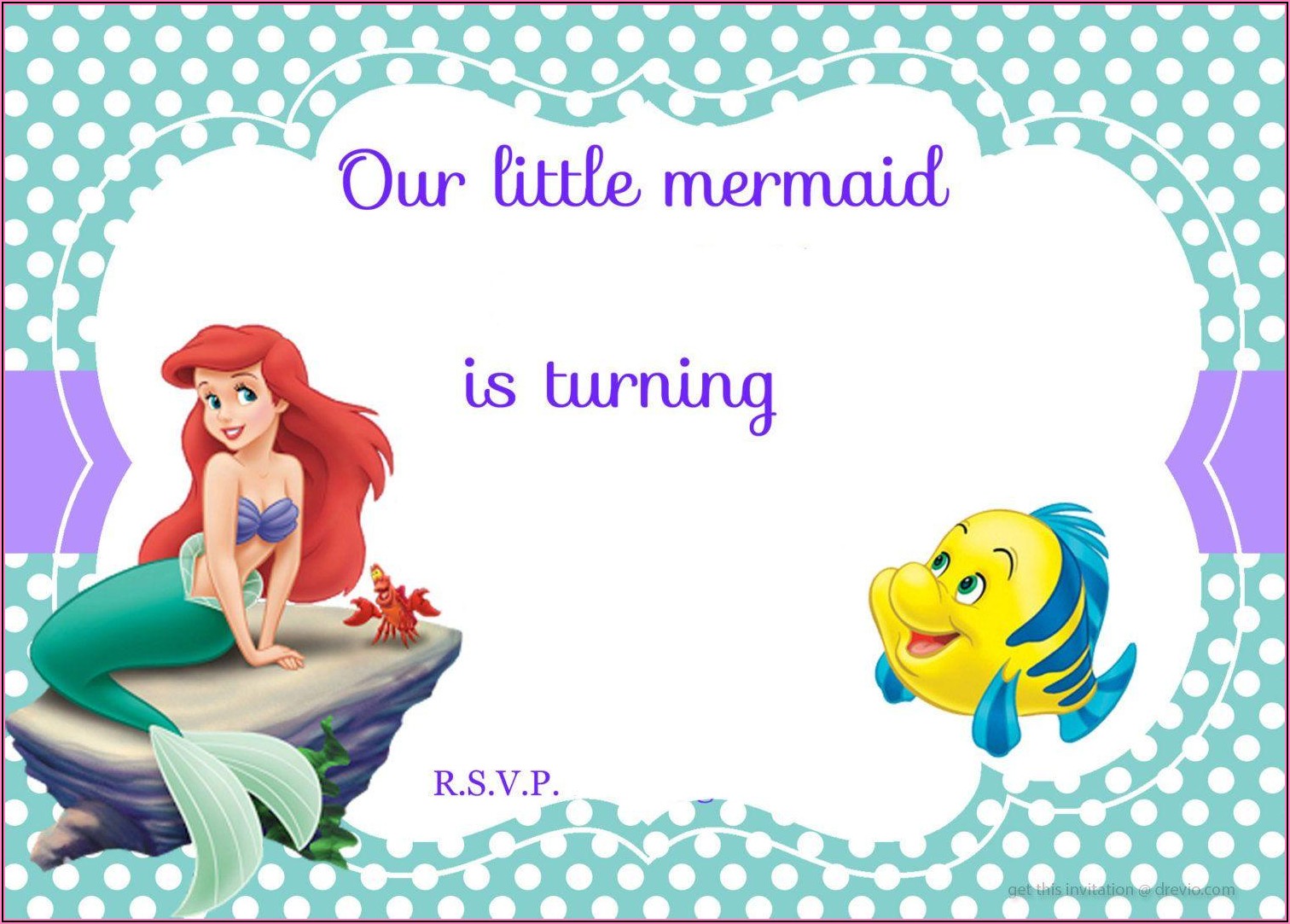 Ariel Birthday Invitation Template