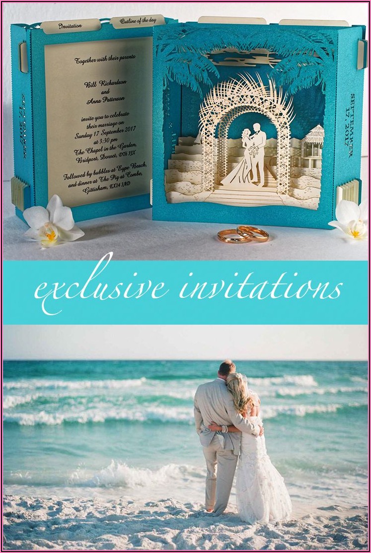 Beach Wedding Invitations With Rsvp Cards