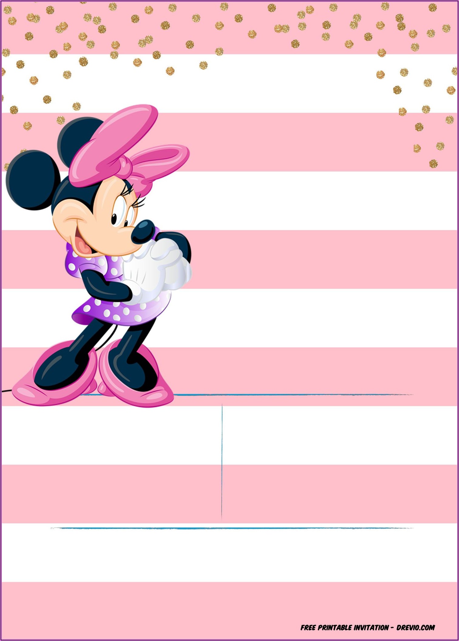Free Editable Minnie Mouse Birthday Invitations
