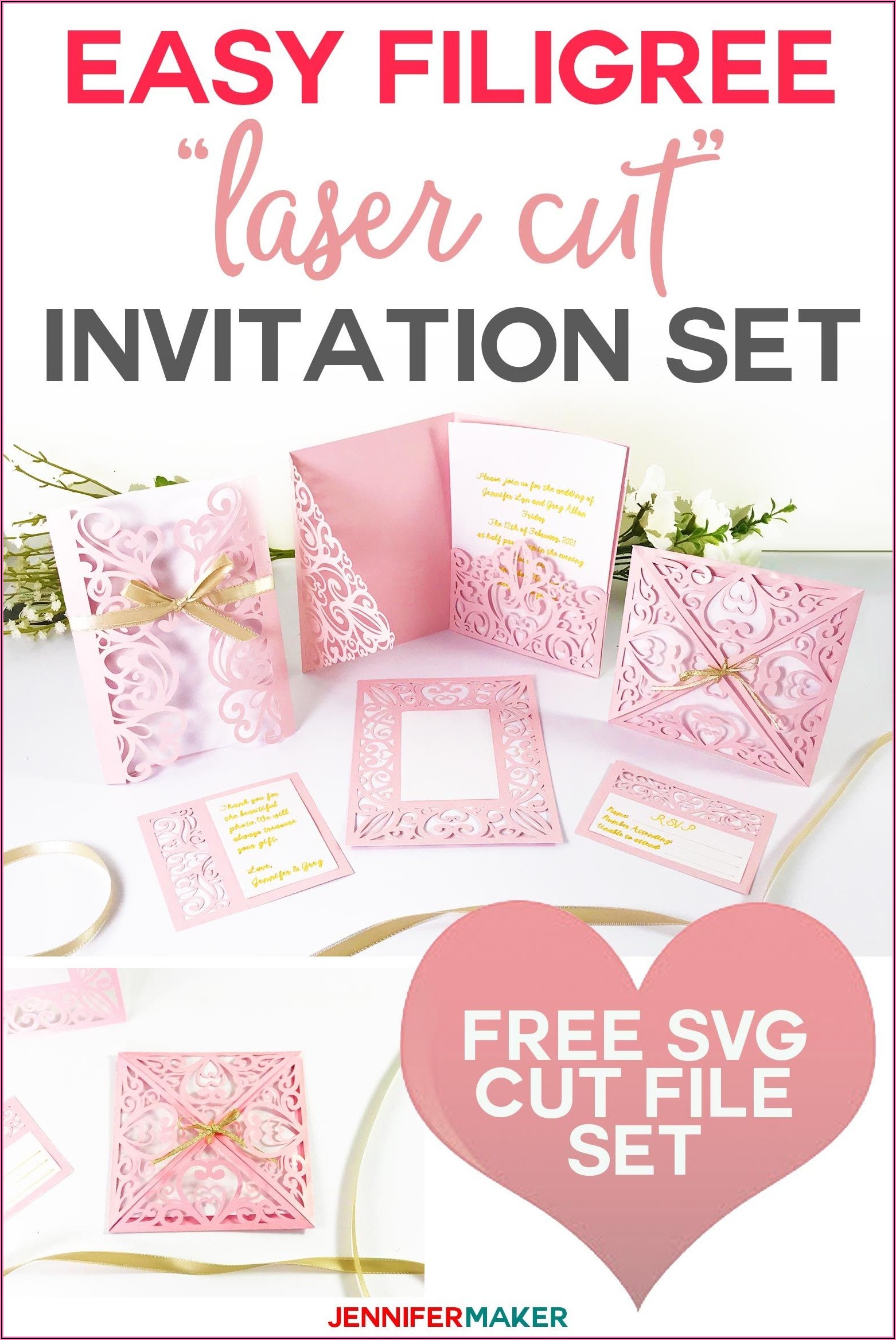 Free Laser Cut Wedding Invitation Svg