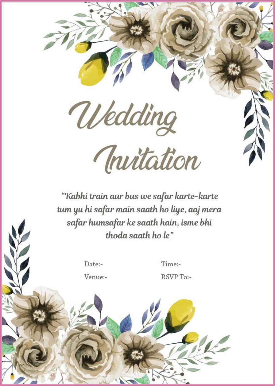 Indian Wedding Personal Invitation Wording For Friends
