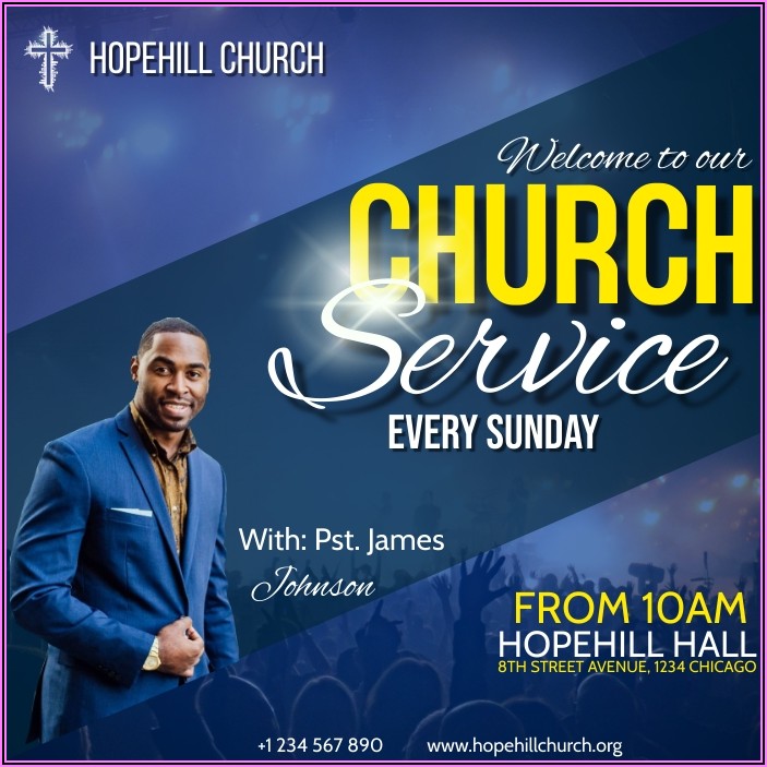 Invitation To Church Service Flyer