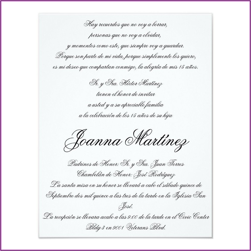 Mexican Quinceanera Invitations In Spanish
