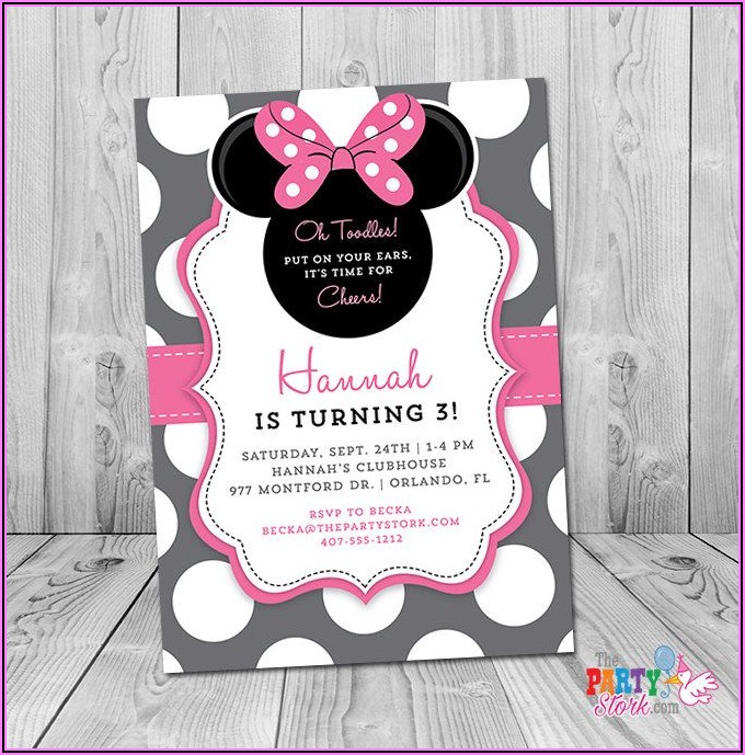 Minnie Mouse 3rd Birthday Invitations