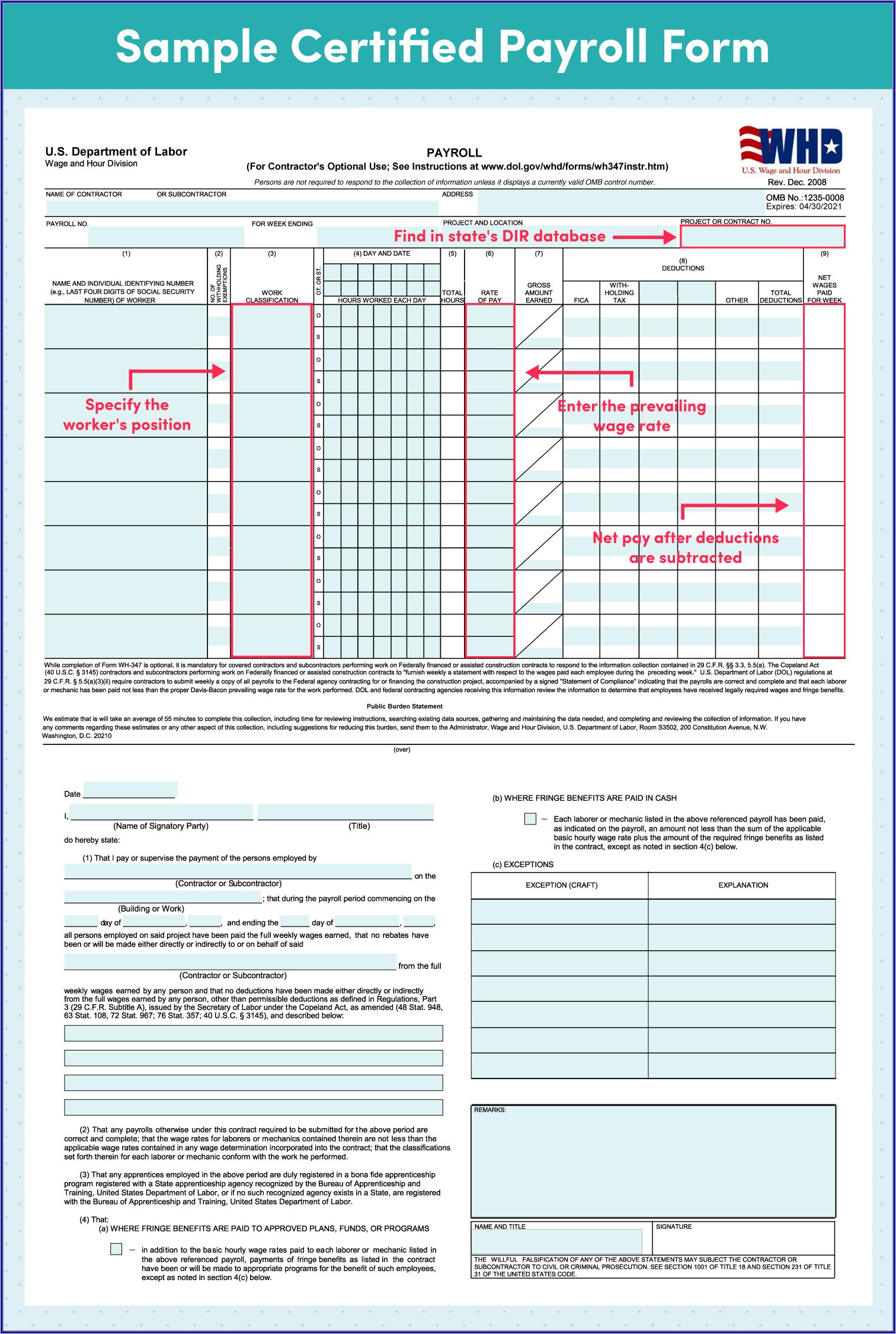 Pa Prevailing Wage Payroll Form