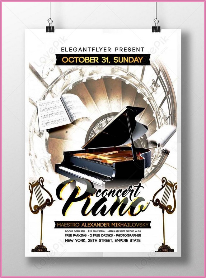 Piano Concert Invitation Template Free