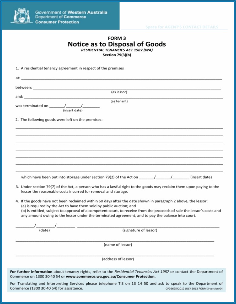 Rental Tenancy Agreement Form 18a