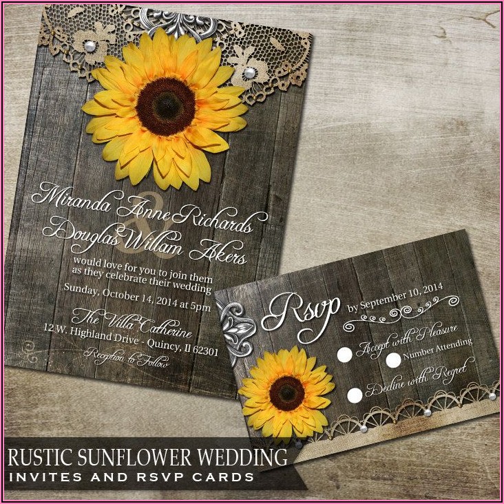 Rustic Sunflower Invitation Background