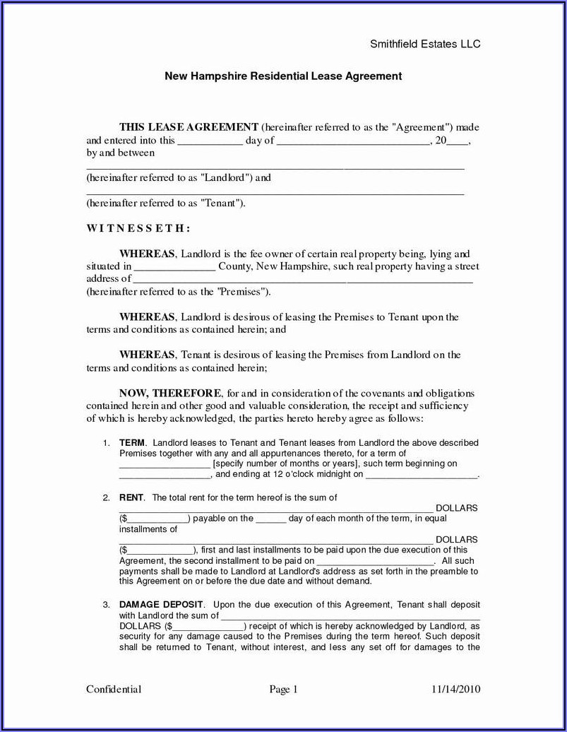 Texas Residential Rental Agreement Form