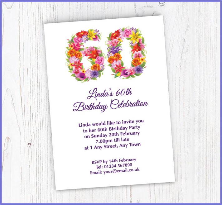 60th Birthday Party Online Invitations