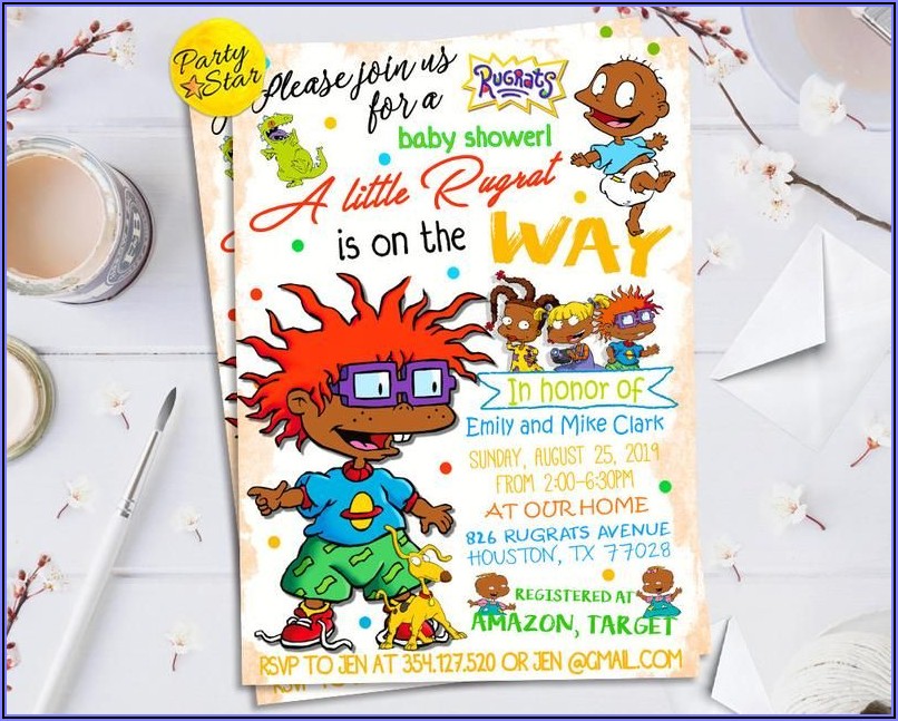 African American Rugrats Birthday Invitations