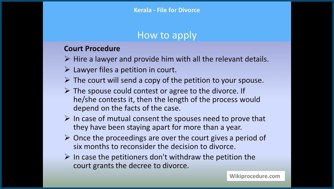 Application Form For Divorce In Kerala