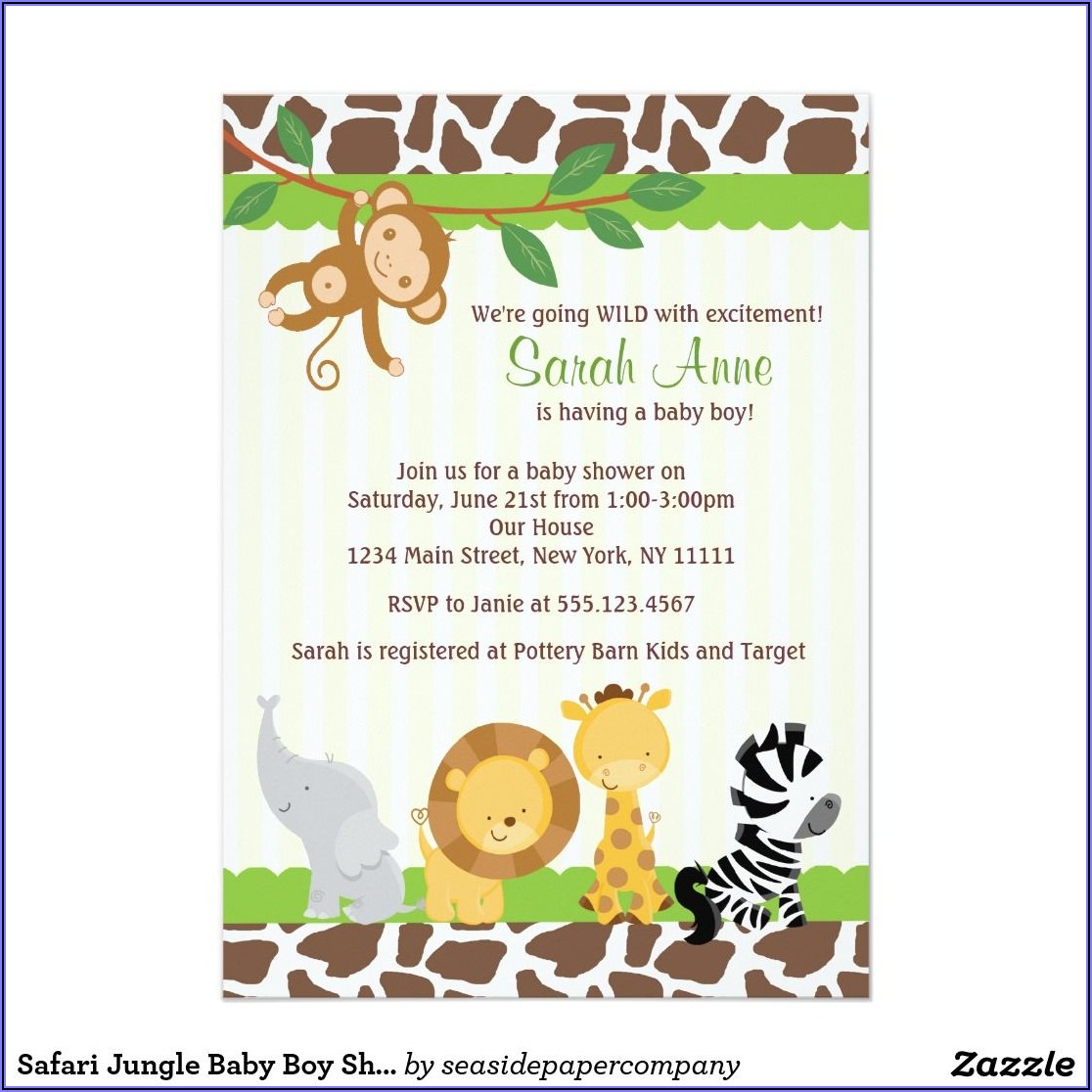 Baby Boy Safari Shower Invitations